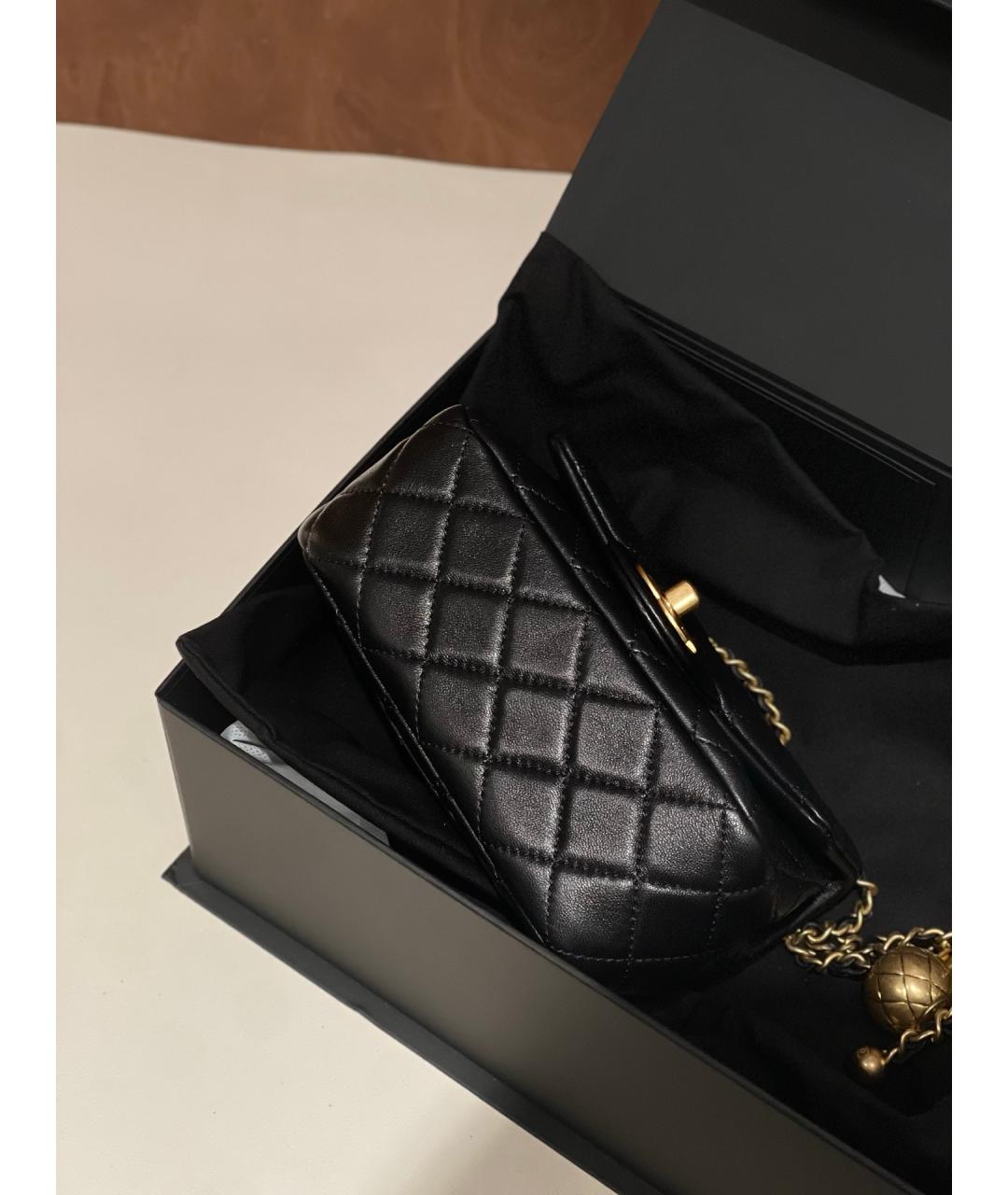 CHANEL Черная кожаная сумка через плечо, фото 4
