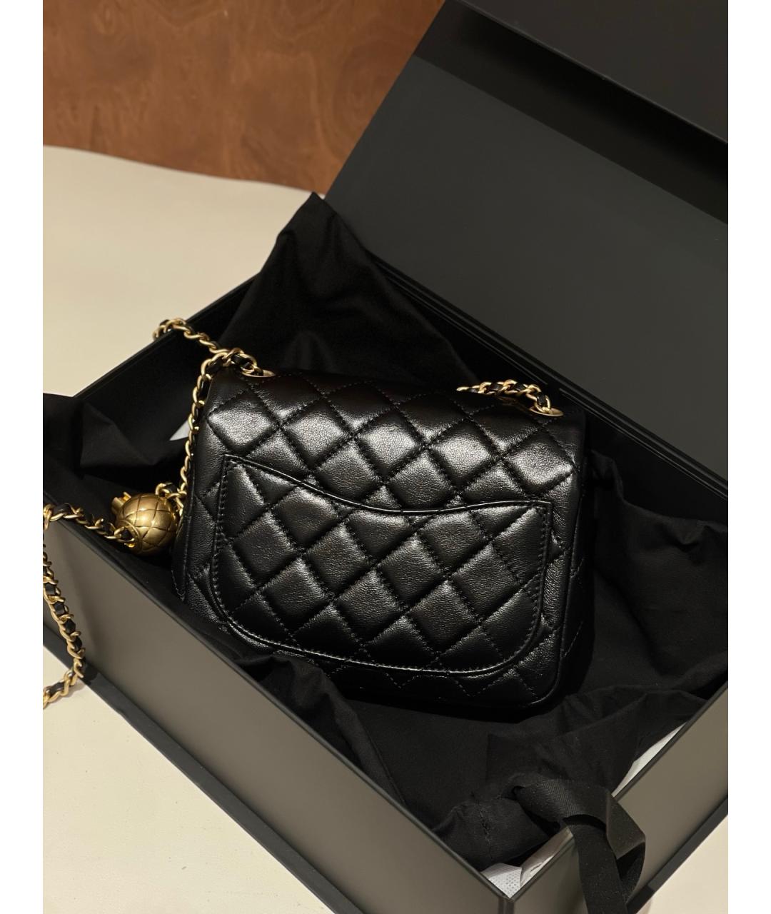 CHANEL Черная кожаная сумка через плечо, фото 3