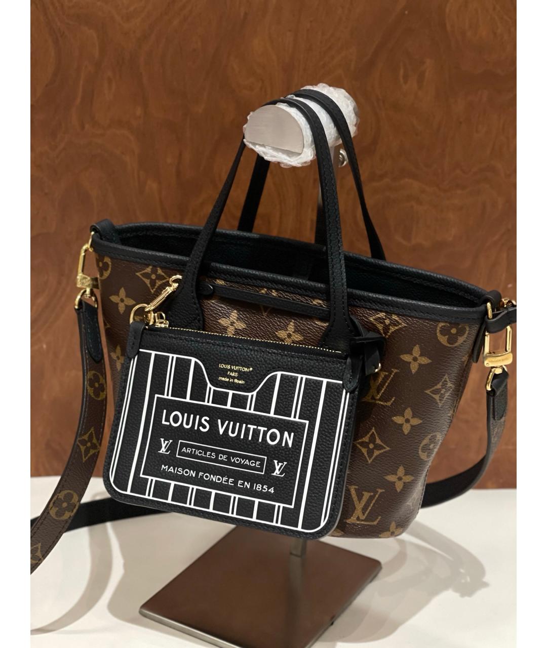 LOUIS VUITTON Коричневая сумка тоут из искусственной кожи, фото 7