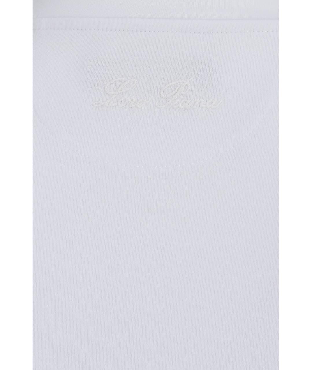 LORO PIANA Белая хлопковая футболка, фото 3