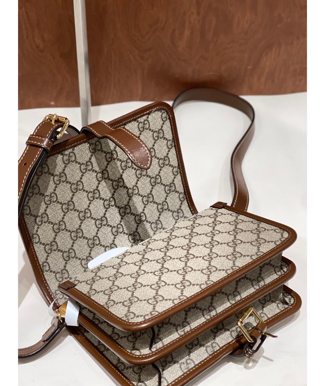 GUCCI Коричневая деним сумка через плечо, фото 5
