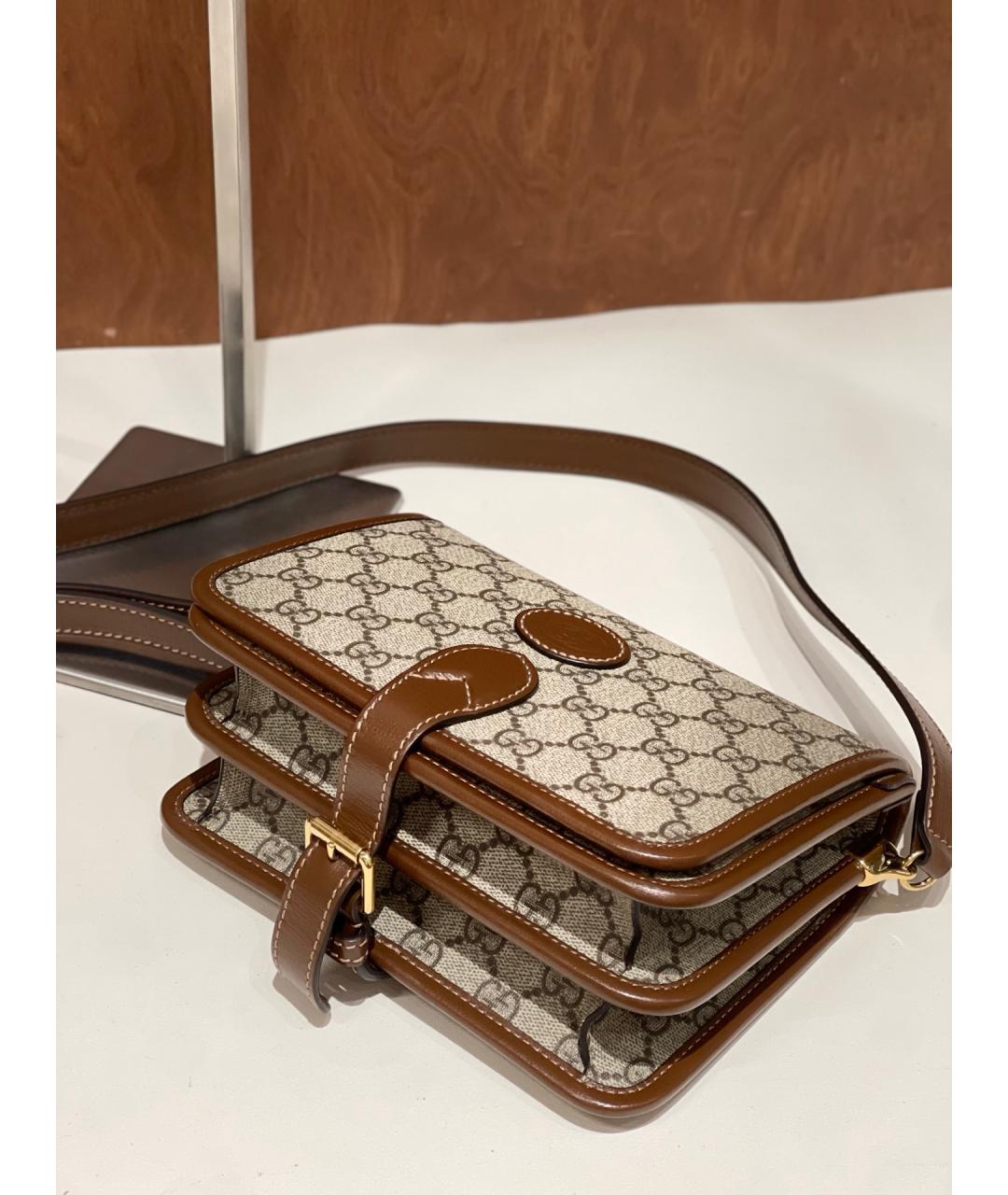 GUCCI Коричневая деним сумка через плечо, фото 4