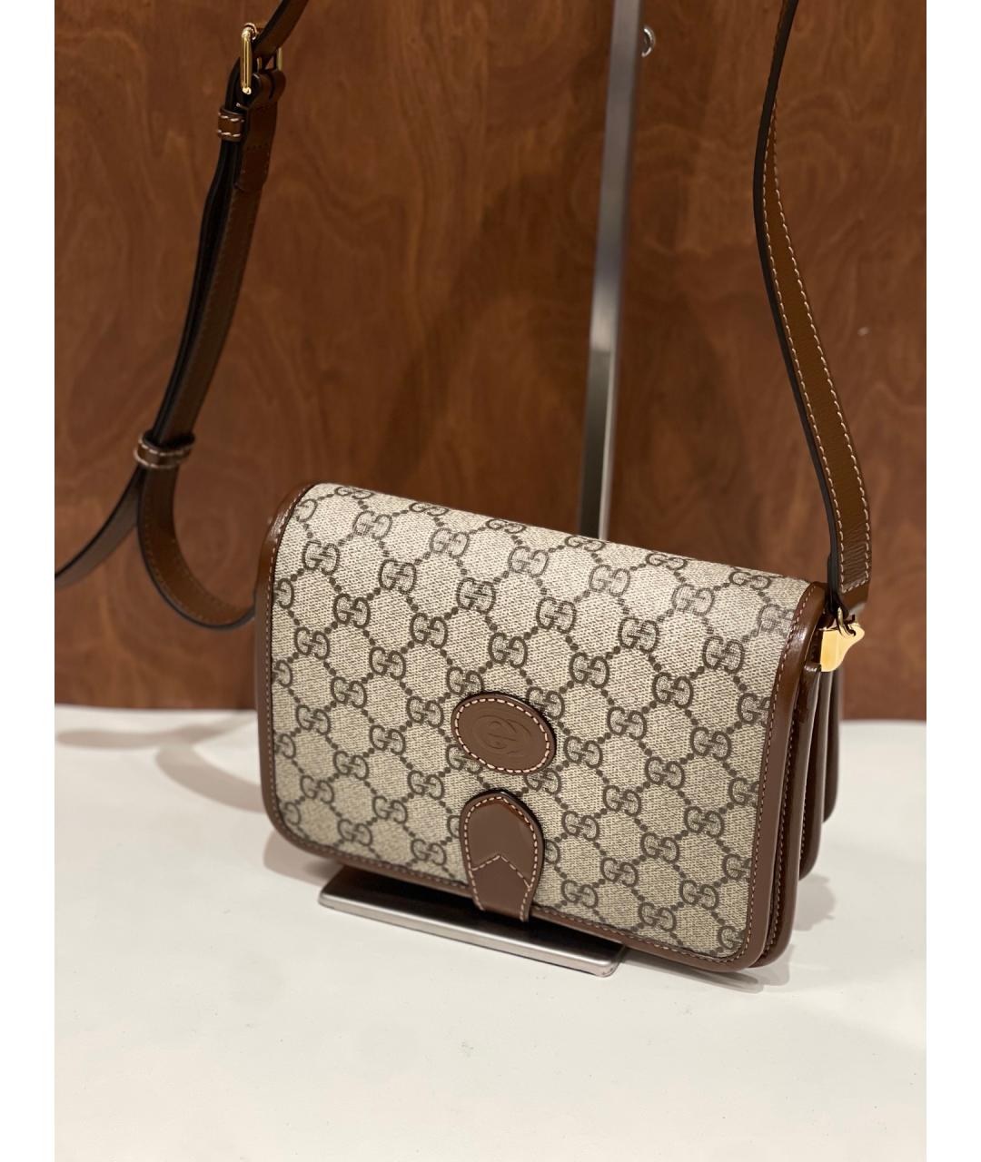 GUCCI Коричневая деним сумка через плечо, фото 2
