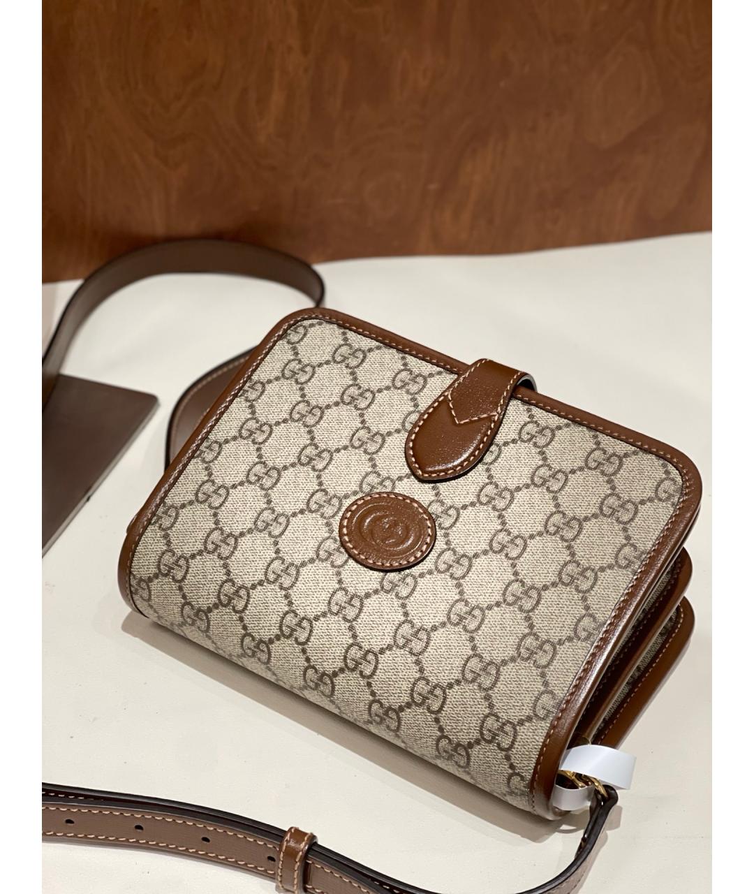 GUCCI Коричневая деним сумка через плечо, фото 6