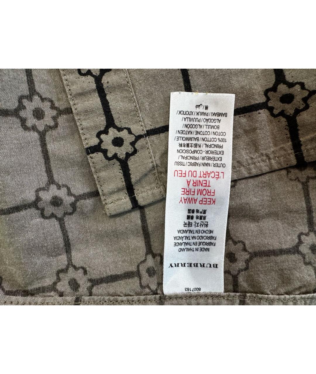 BURBERRY Антрацитовая хлопковая рубашка/блузка, фото 4