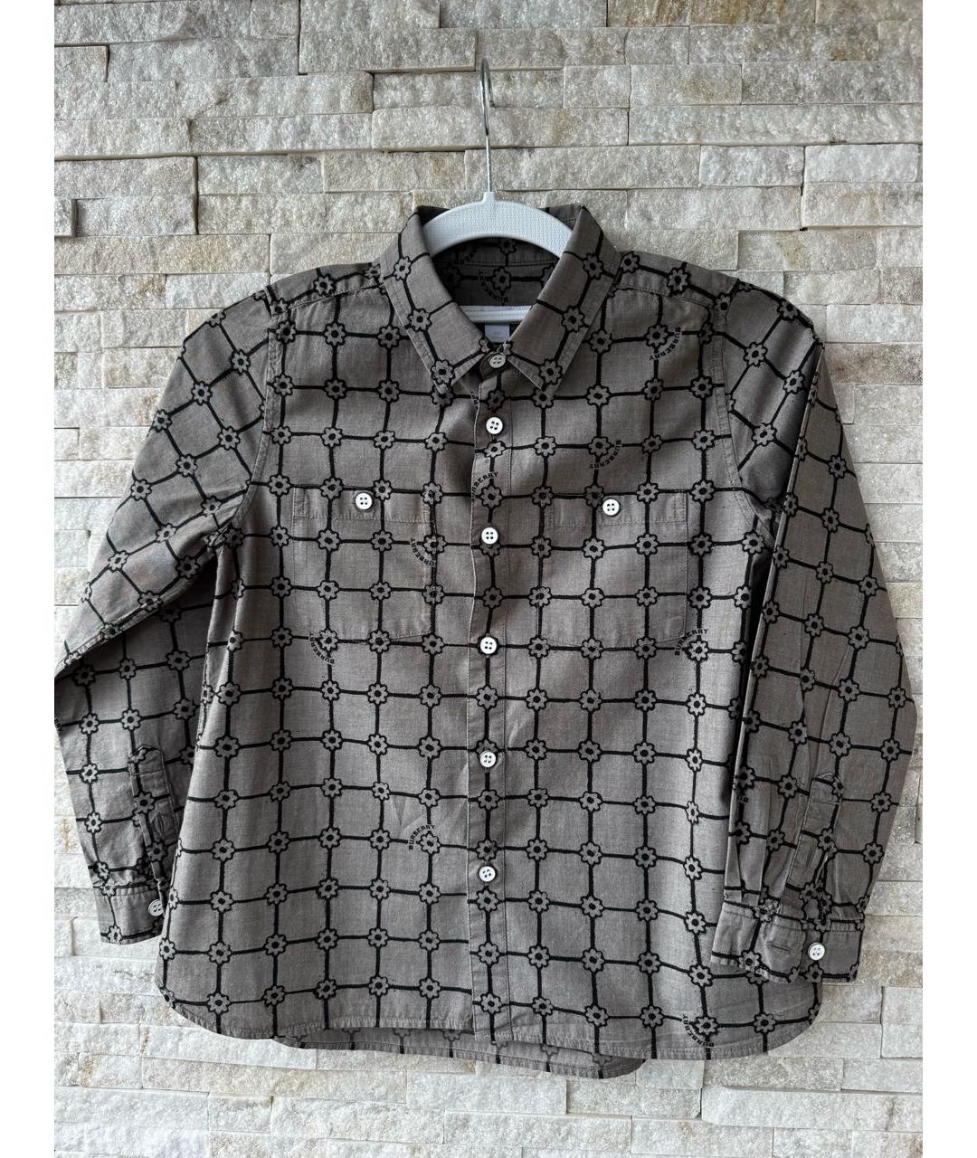 BURBERRY Антрацитовая хлопковая рубашка/блузка, фото 5