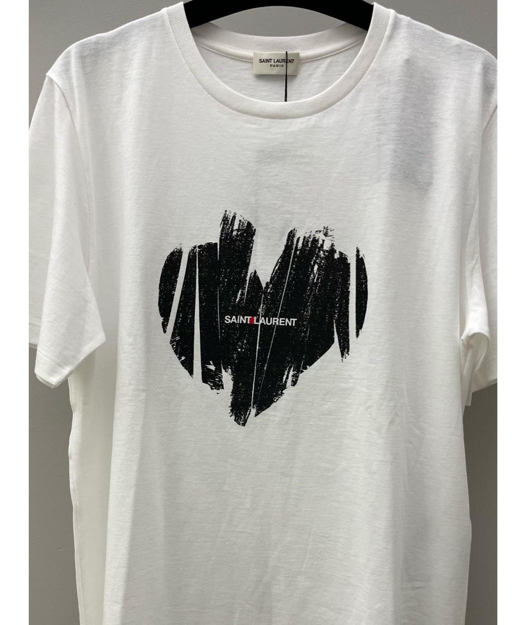 SAINT LAURENT Белая хлопковая футболка, фото 3