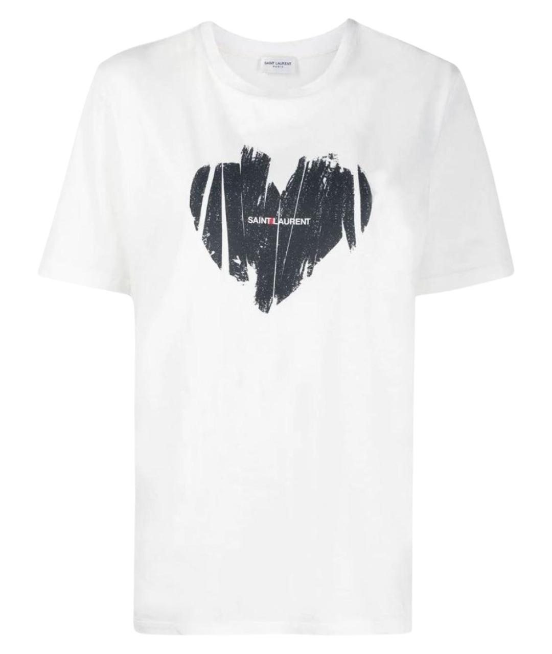 SAINT LAURENT Белая хлопковая футболка, фото 1