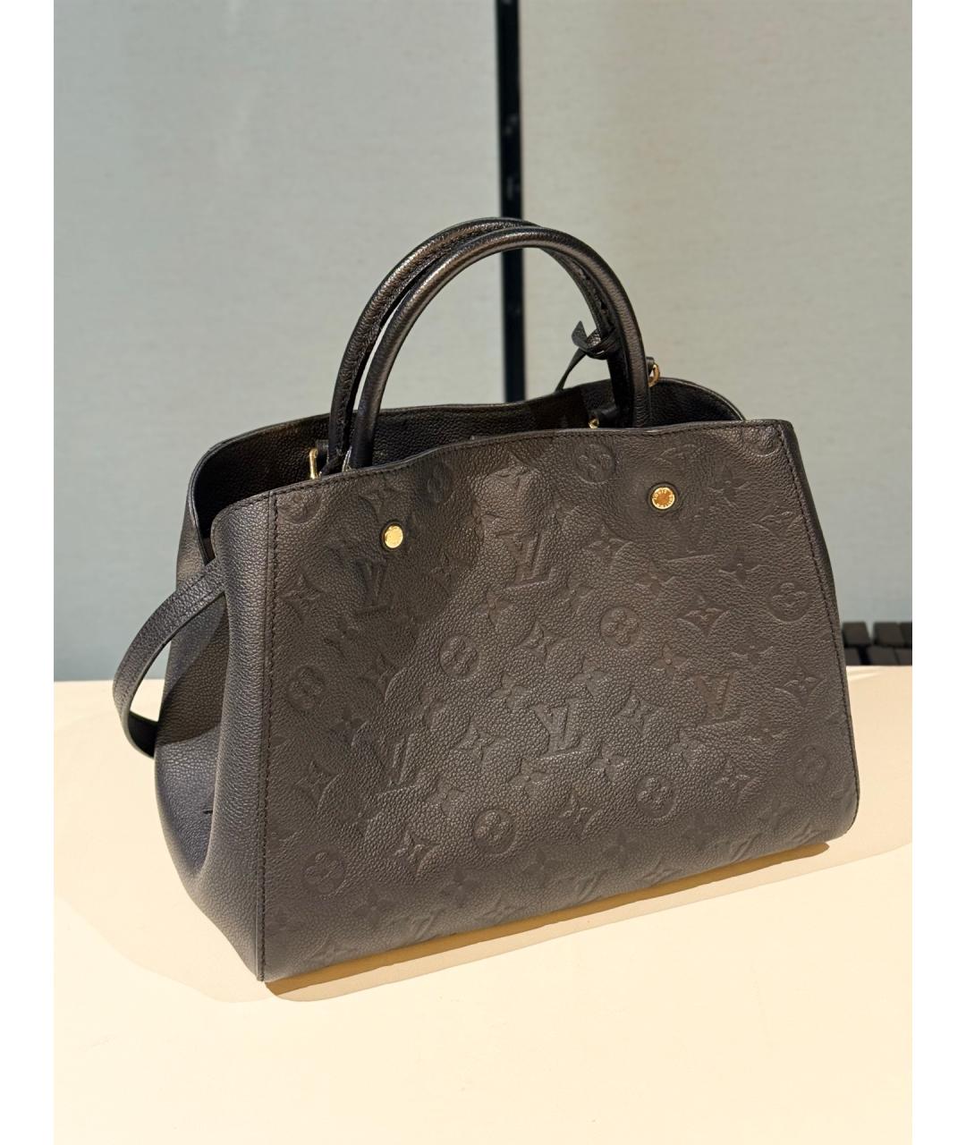 LOUIS VUITTON Черная кожаная сумка через плечо, фото 5