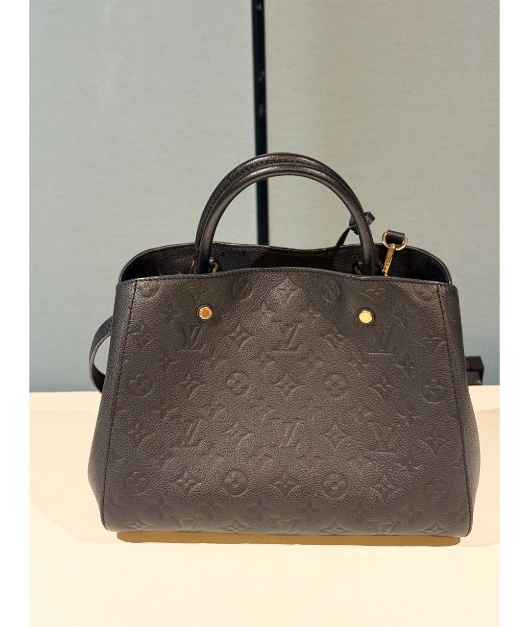 LOUIS VUITTON Черная кожаная сумка через плечо, фото 4