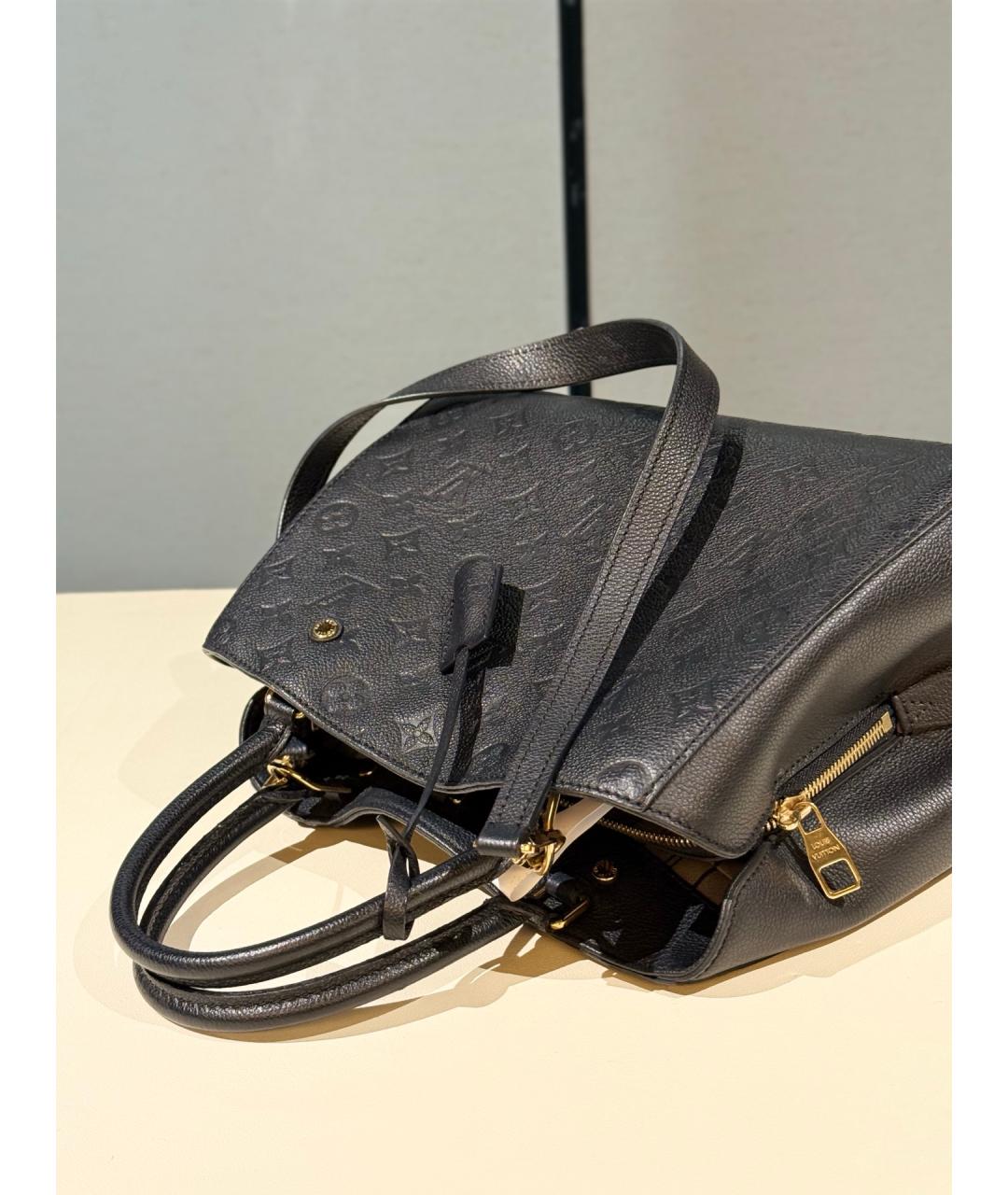 LOUIS VUITTON Черная кожаная сумка через плечо, фото 7