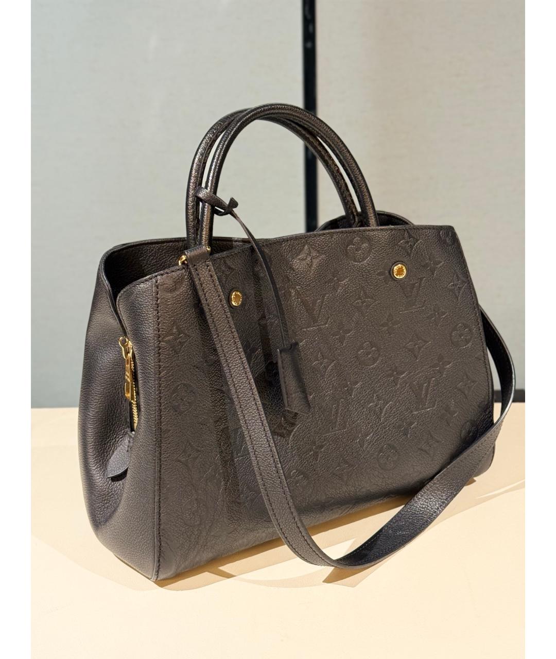 LOUIS VUITTON Черная кожаная сумка через плечо, фото 3