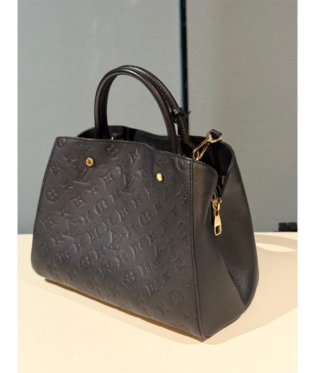 LOUIS VUITTON Черная кожаная сумка через плечо, фото 6