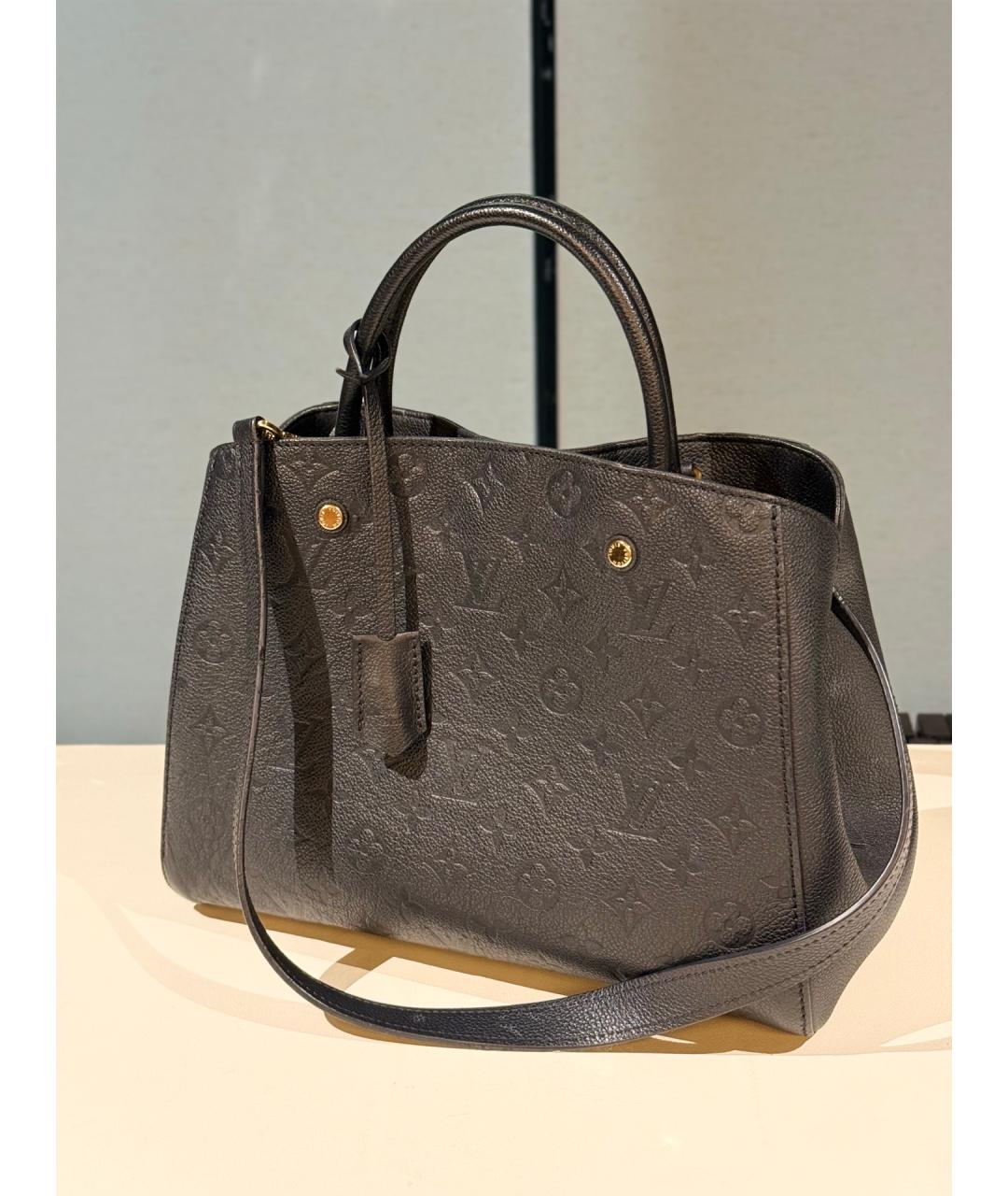 LOUIS VUITTON Черная кожаная сумка через плечо, фото 2