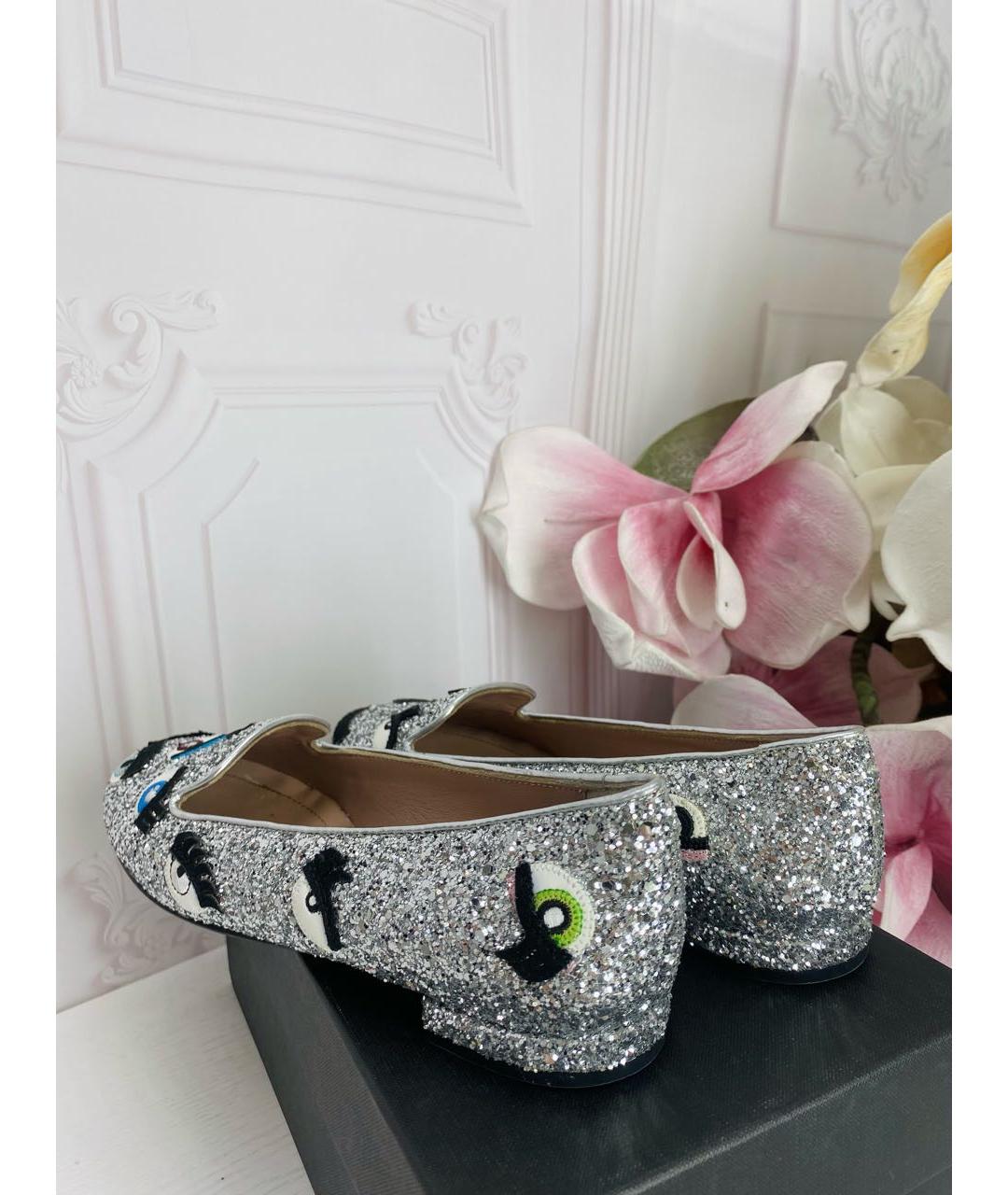 CHIARA FERRAGNI Серебряные кожаные туфли, фото 4