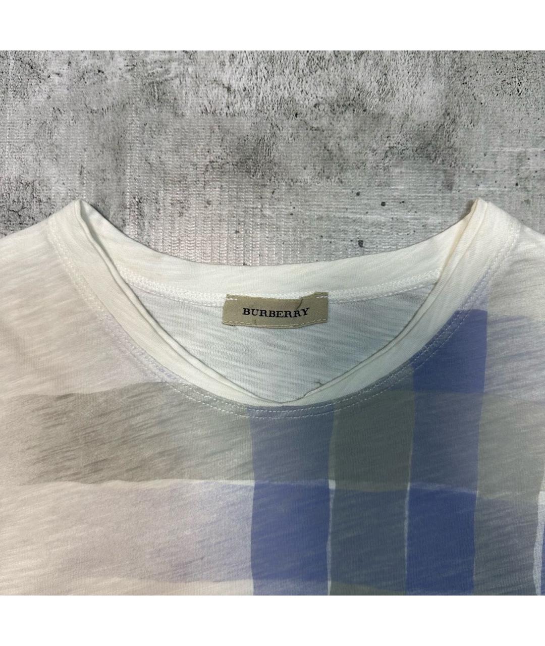 BURBERRY Белая хлопковая футболка, фото 4