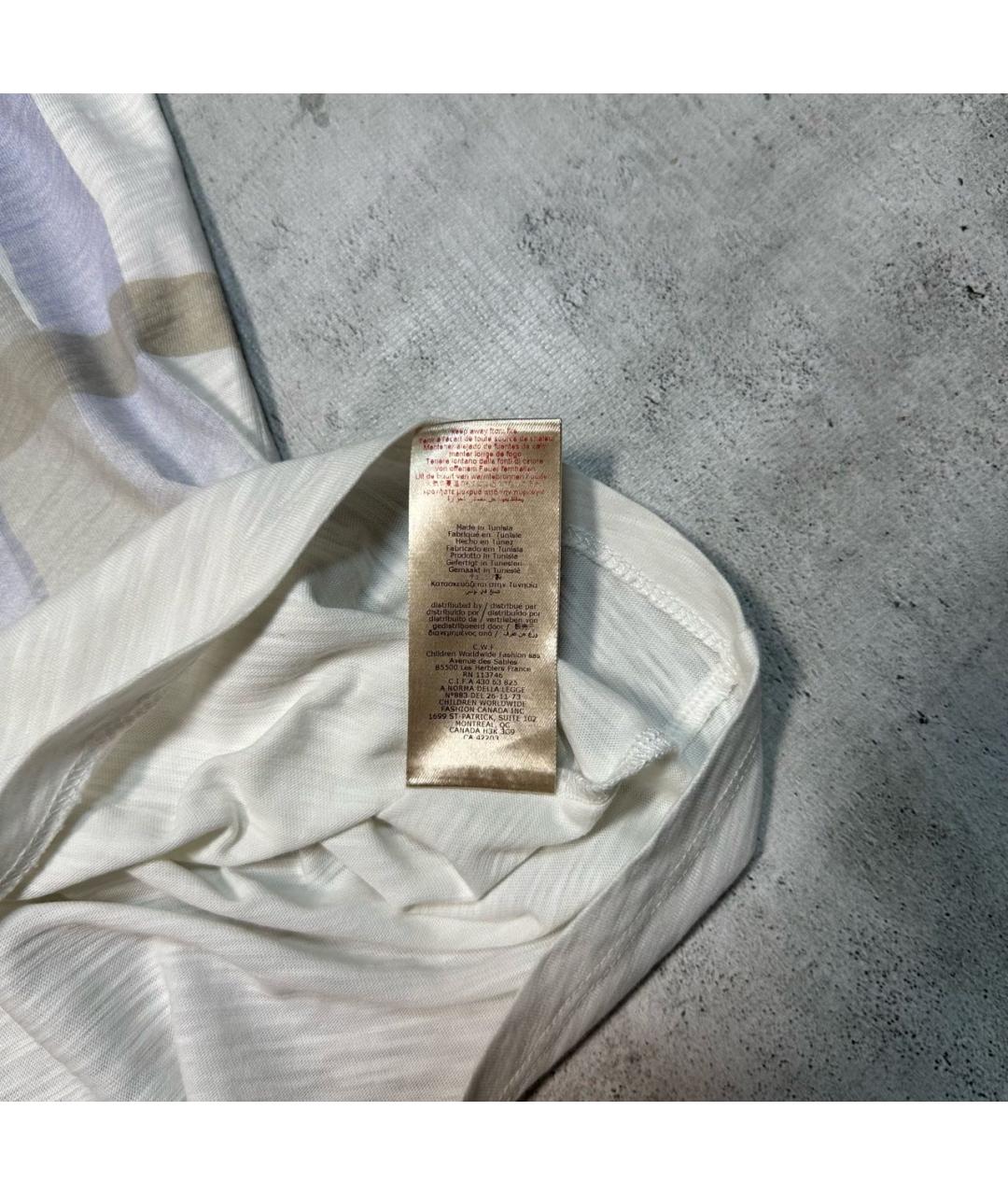 BURBERRY Белая хлопковая футболка, фото 7