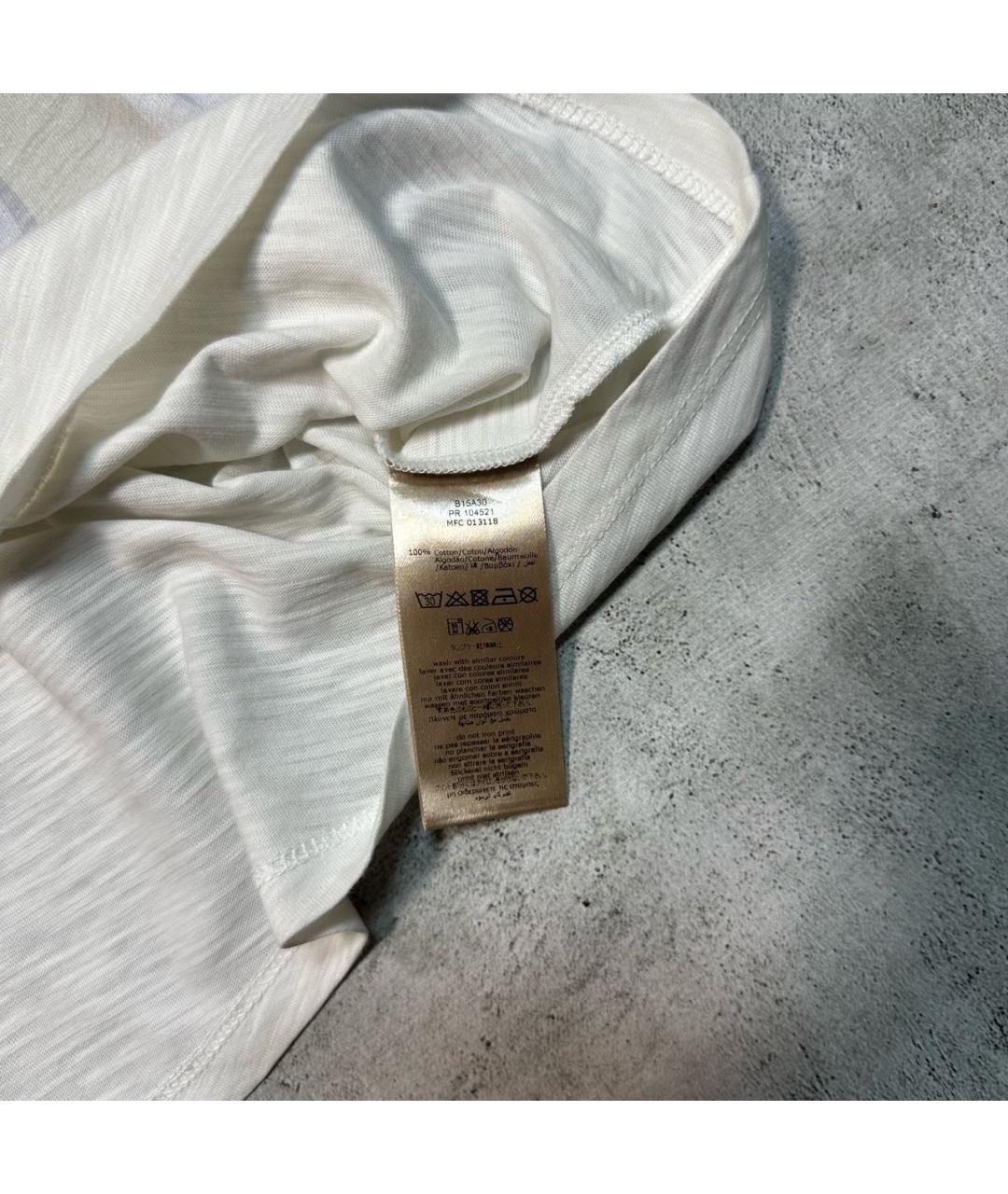 BURBERRY Белая хлопковая футболка, фото 6