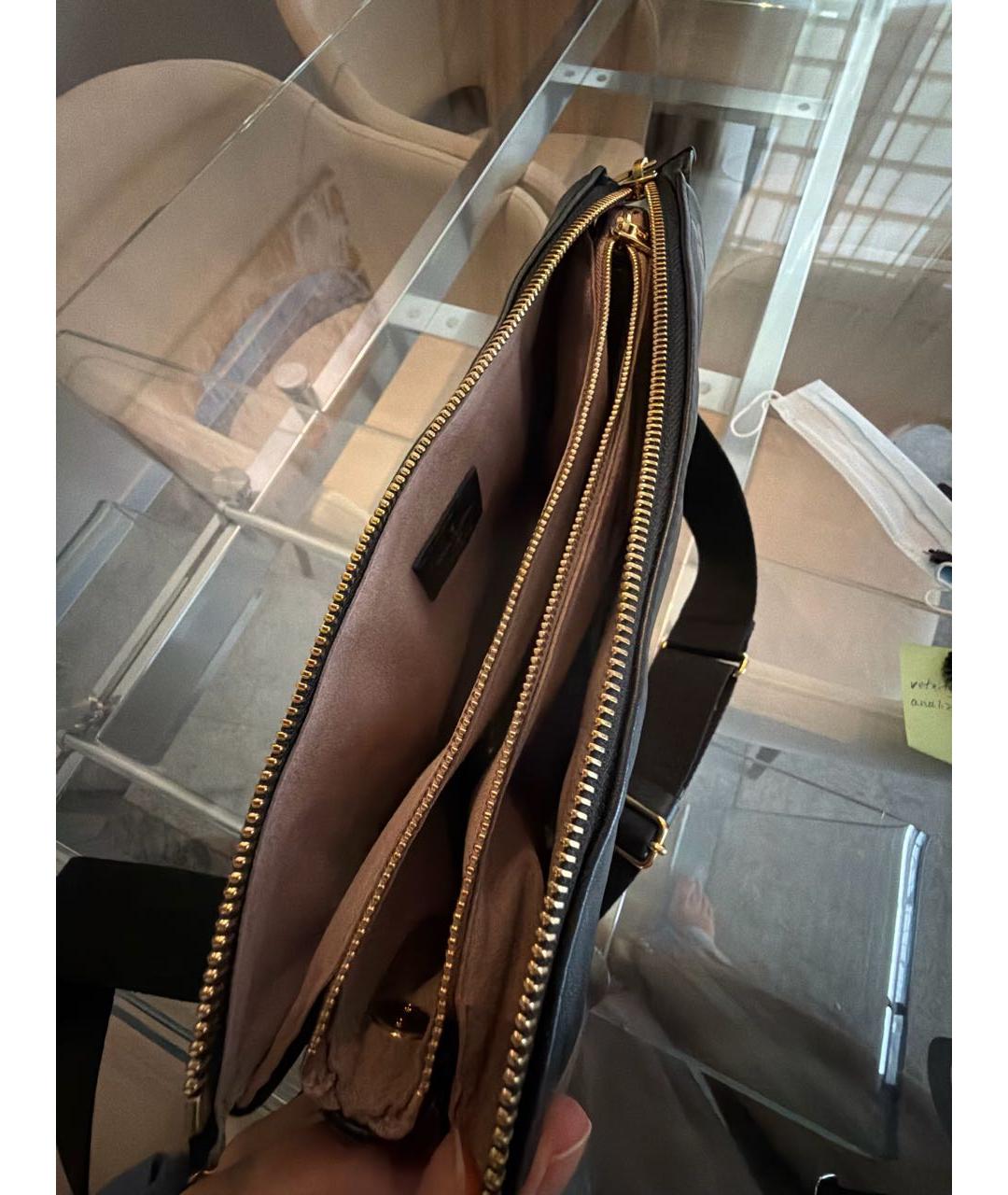 LOUIS VUITTON Черная кожаная сумка через плечо, фото 4