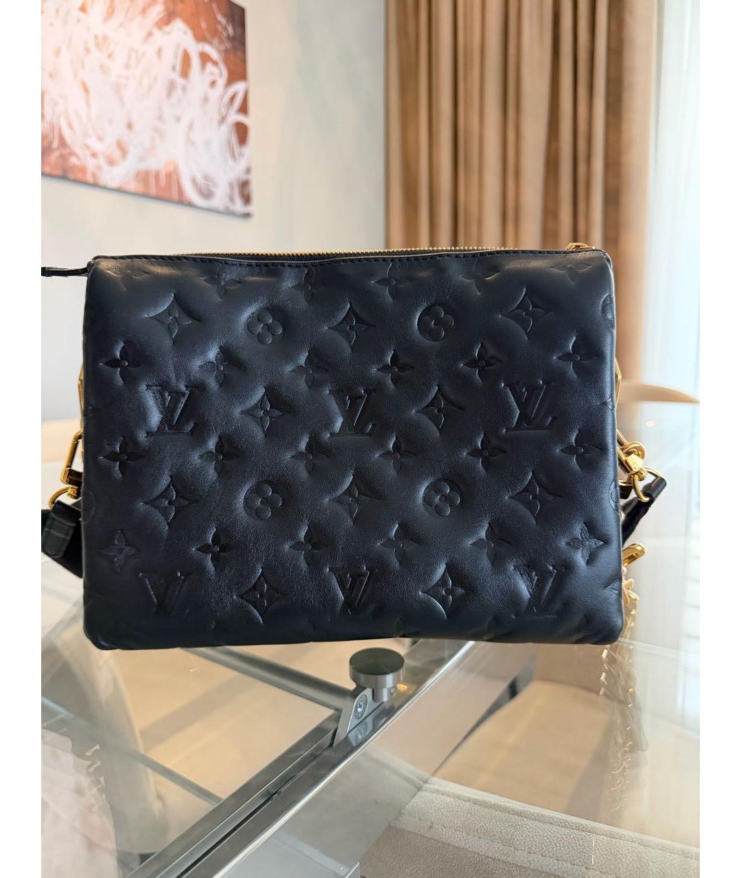 LOUIS VUITTON Черная кожаная сумка через плечо, фото 3