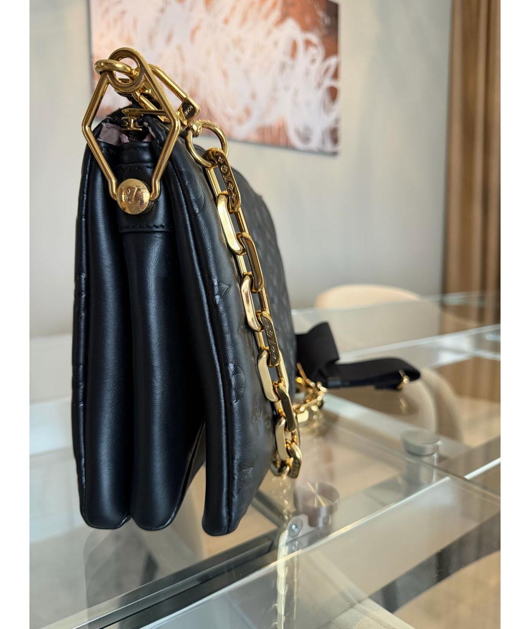 LOUIS VUITTON Черная кожаная сумка через плечо, фото 2