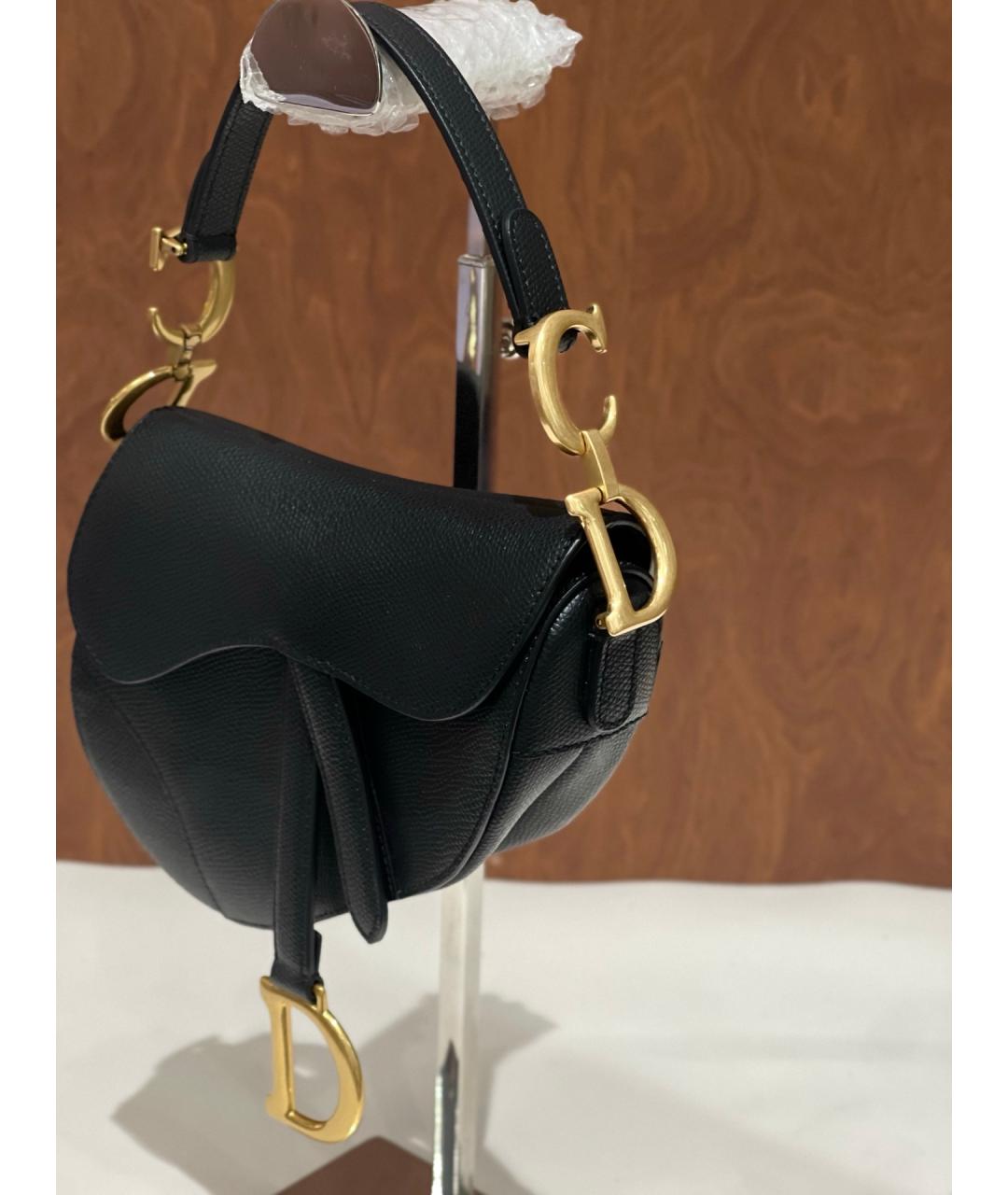 CHRISTIAN DIOR Черная кожаная сумка тоут, фото 6
