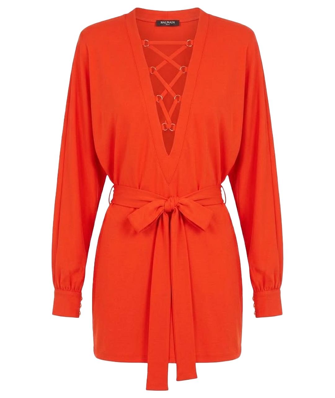 BALMAIN Красное вискозное платье, фото 1