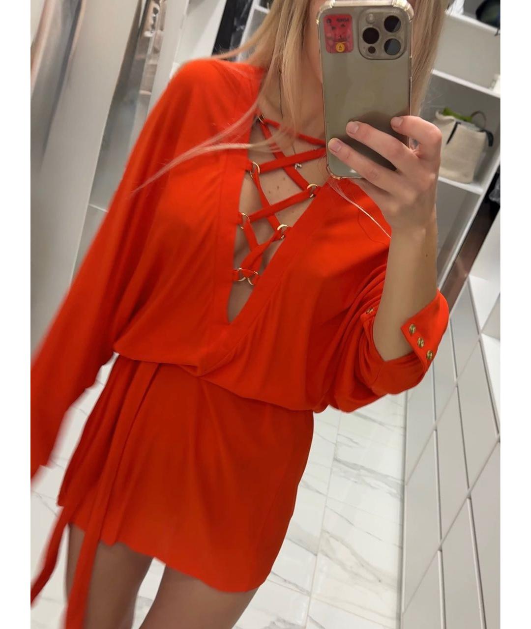 BALMAIN Красное вискозное платье, фото 4