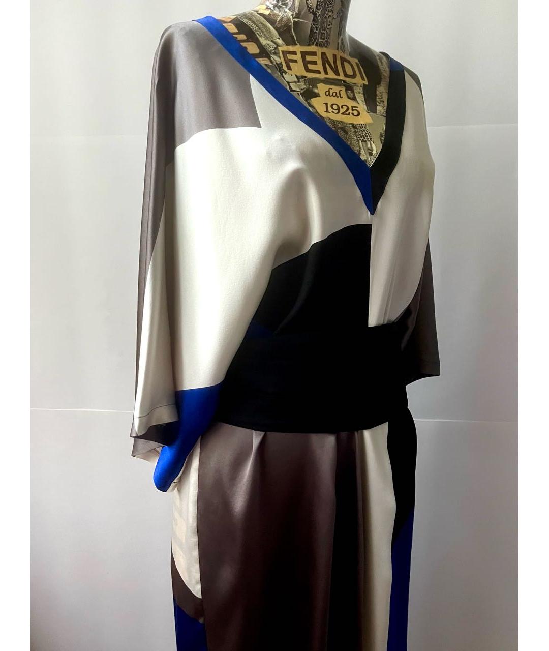 'S MAX MARA Мульти шелковое повседневное платье, фото 4