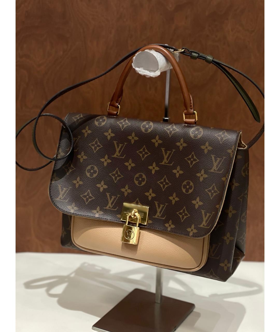 LOUIS VUITTON Коричневая сумка с короткими ручками из канвы, фото 7