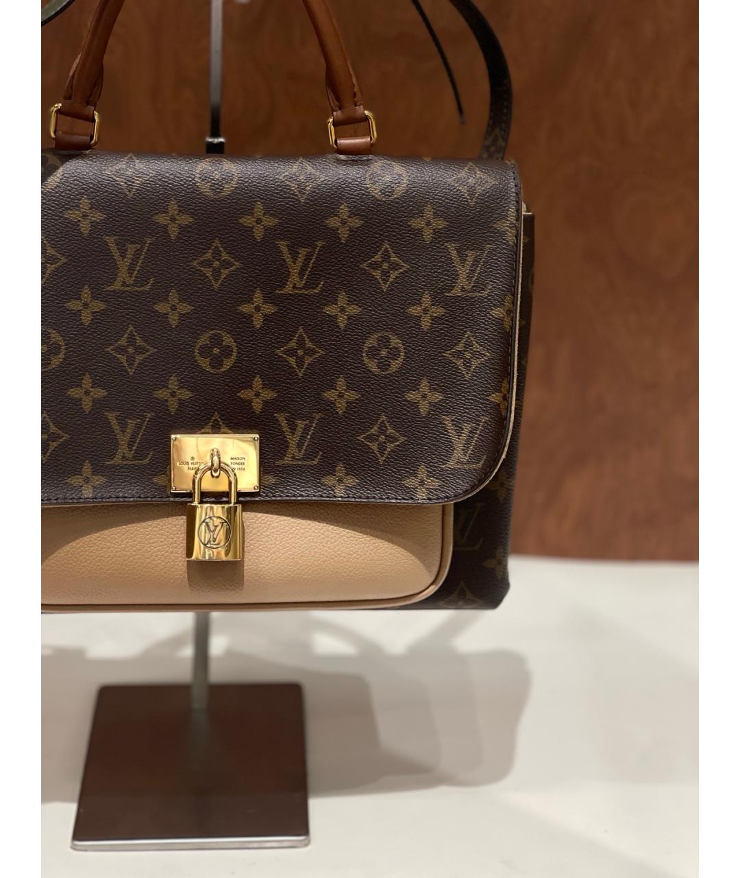 LOUIS VUITTON Коричневая сумка с короткими ручками из канвы, фото 3