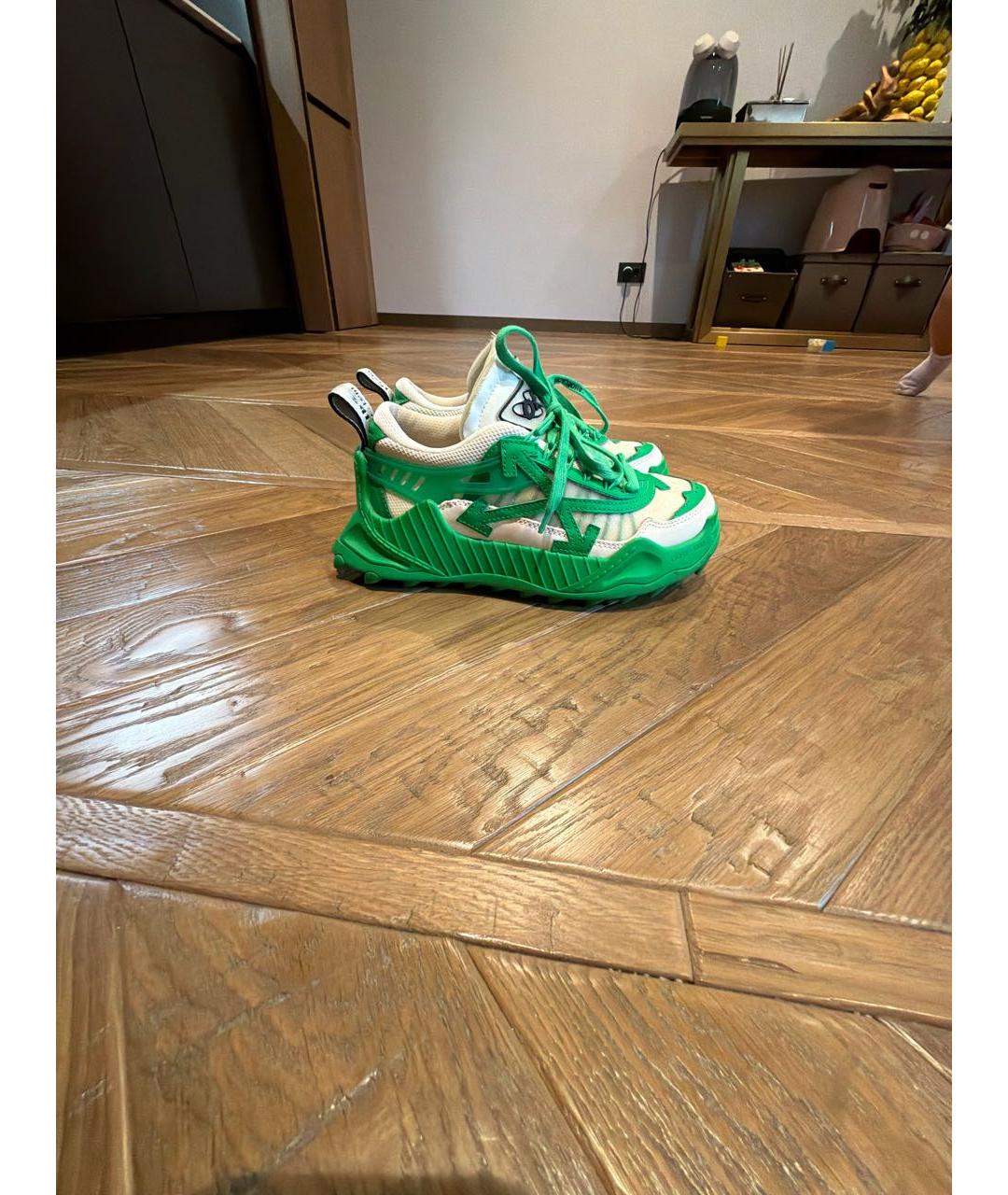 OFF-WHITE Зеленые резиновые кроссовки, фото 5