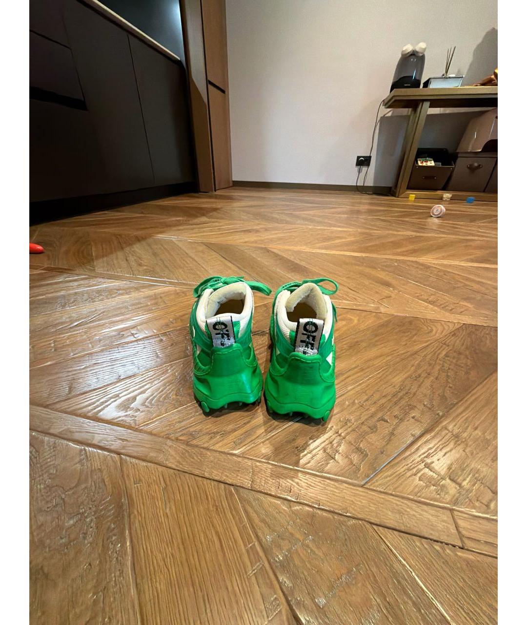 OFF-WHITE Зеленые резиновые кроссовки, фото 4