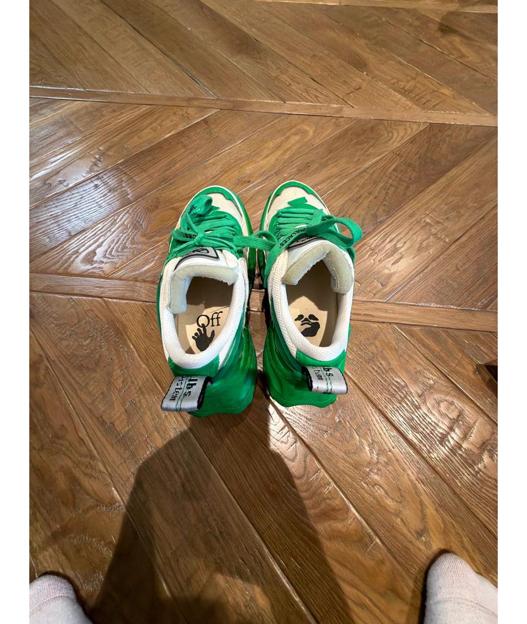 OFF-WHITE Зеленые резиновые кроссовки, фото 3