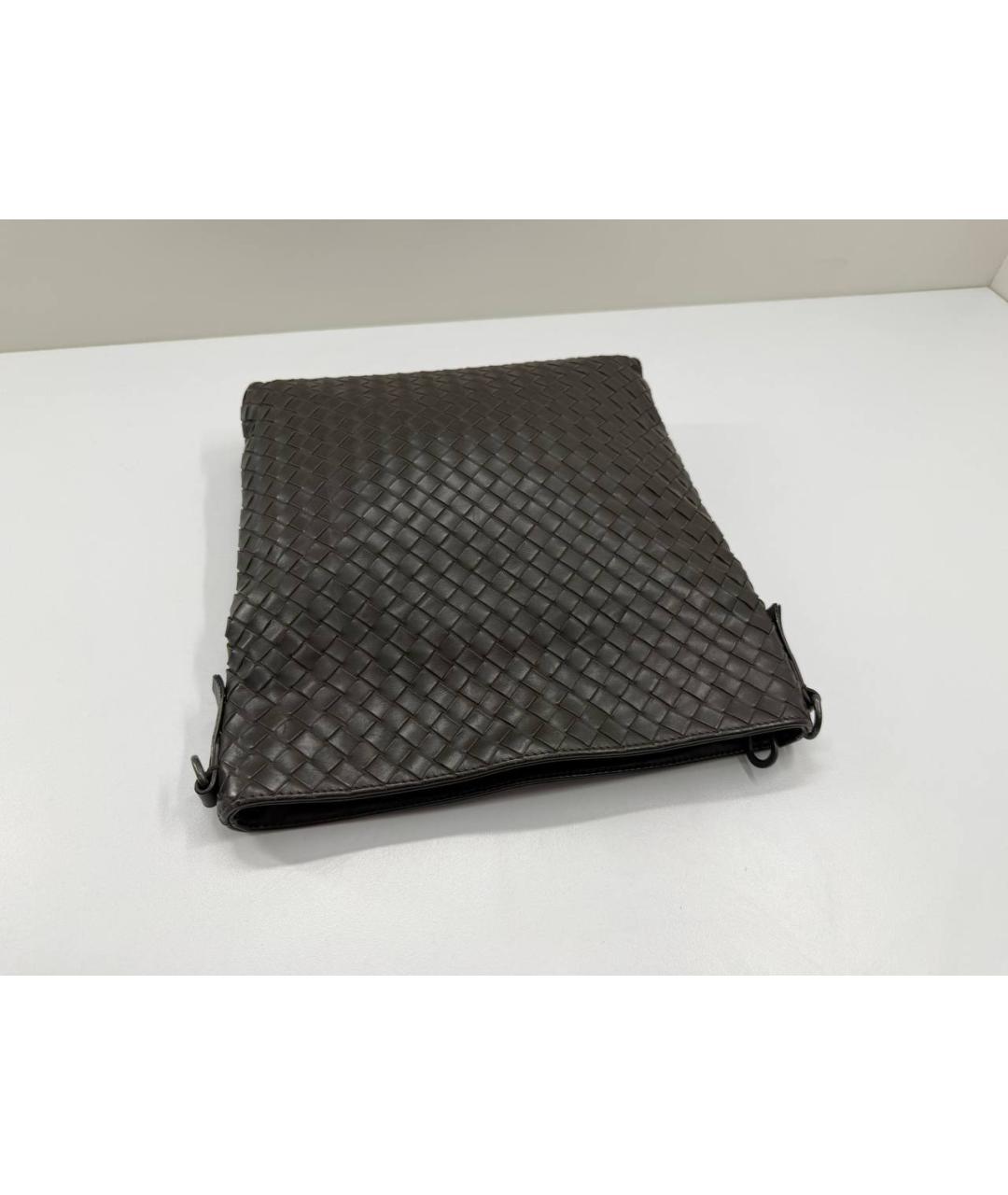 BOTTEGA VENETA Коричневая кожаная сумка на плечо, фото 5