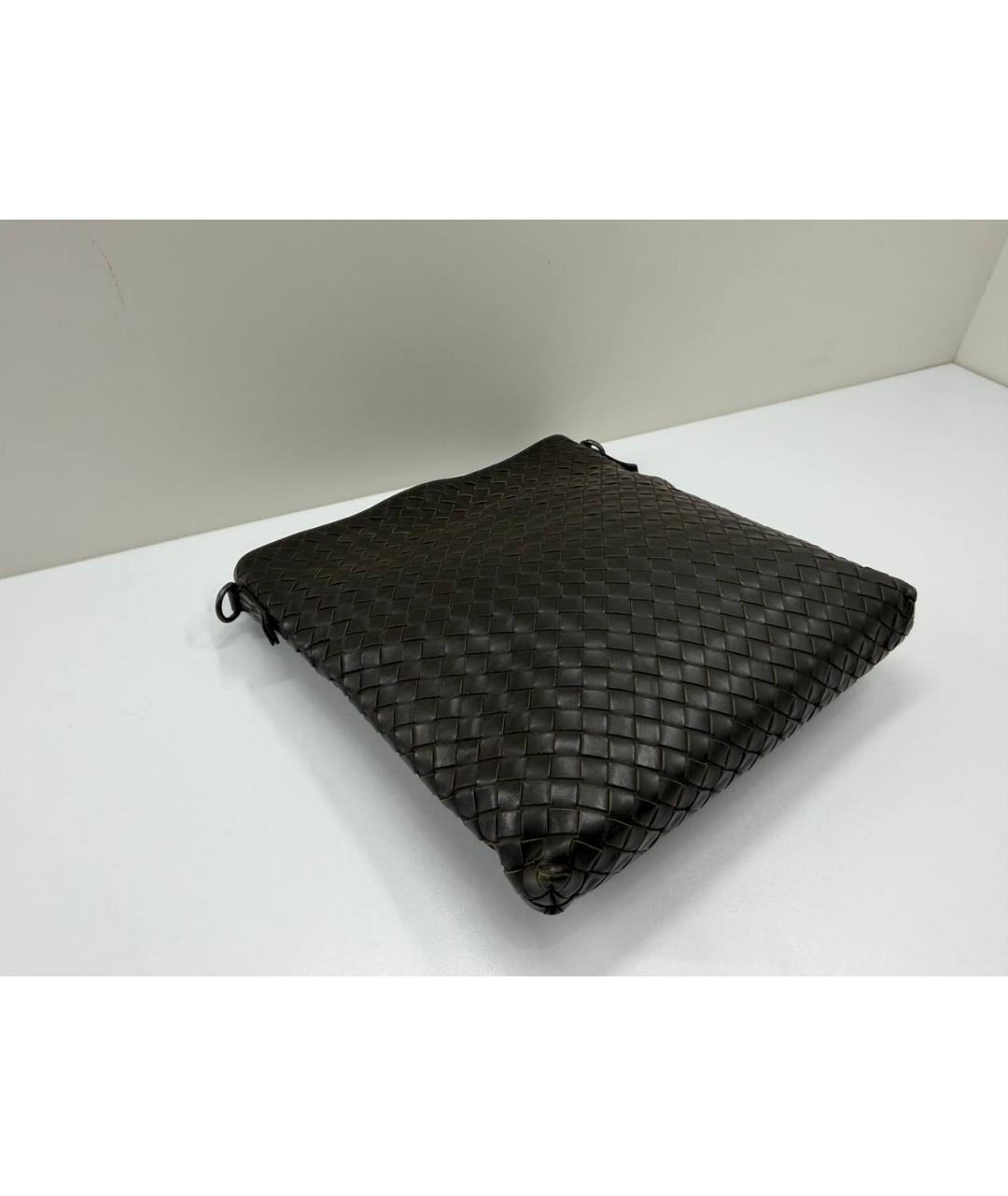 BOTTEGA VENETA Коричневая кожаная сумка на плечо, фото 3