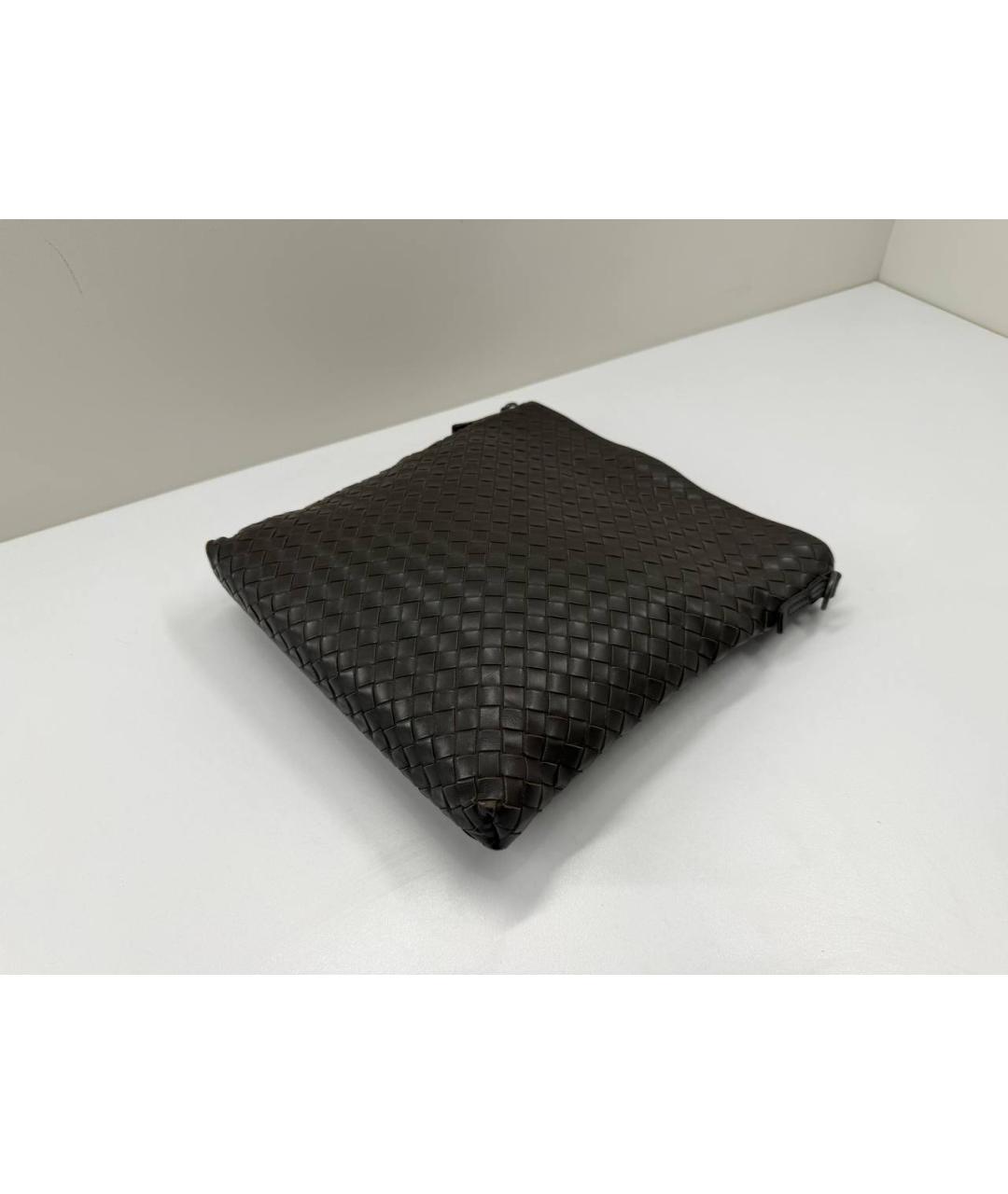 BOTTEGA VENETA Коричневая кожаная сумка на плечо, фото 4