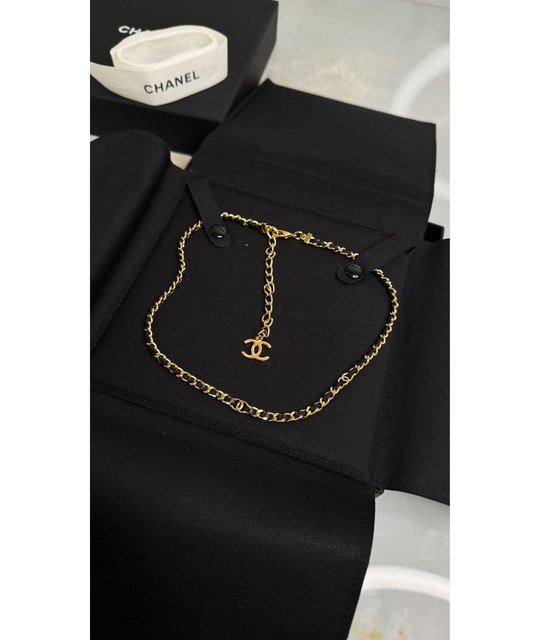 CHANEL Золотой кожаный чокер, фото 7