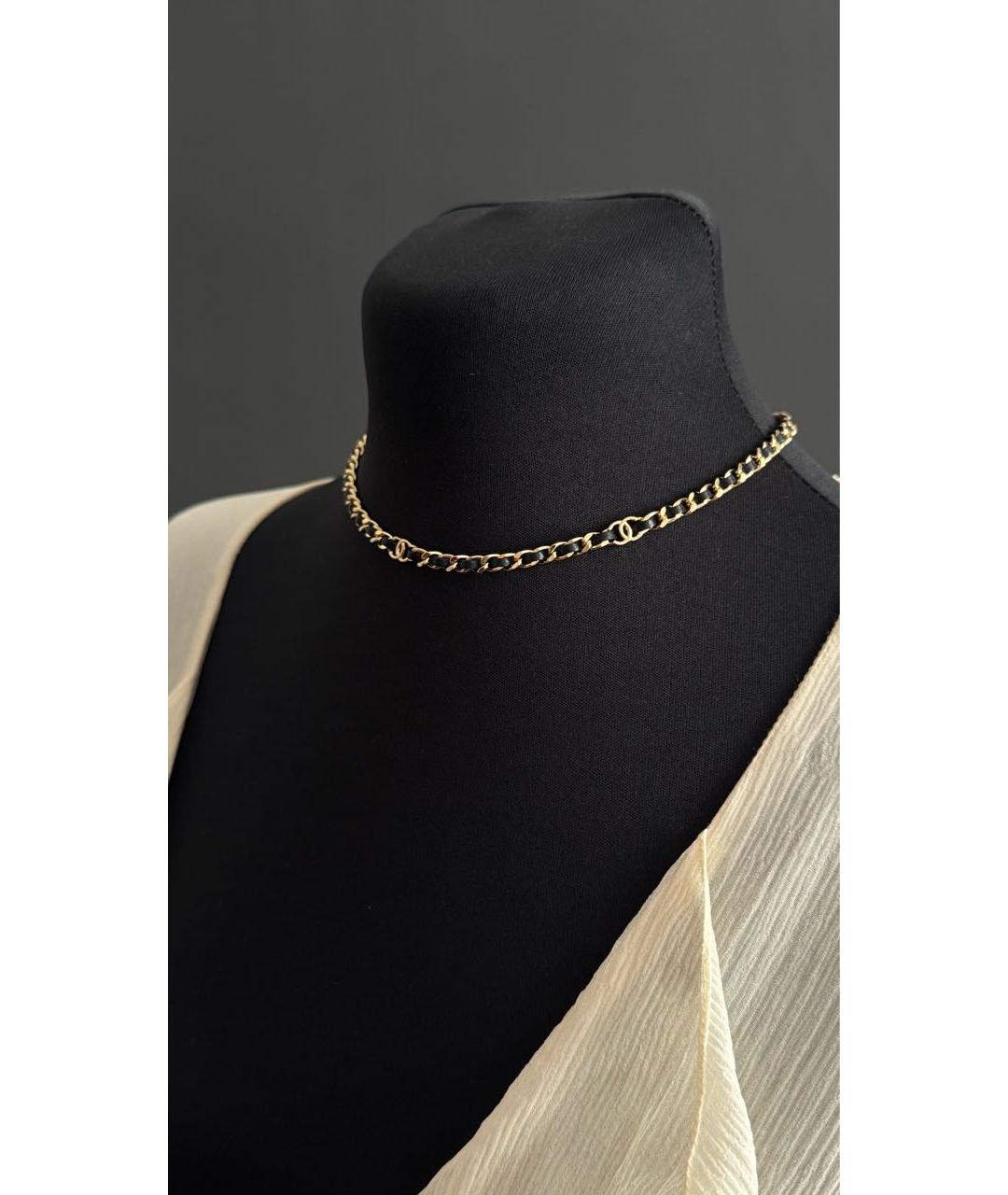 CHANEL Золотой кожаный чокер, фото 2