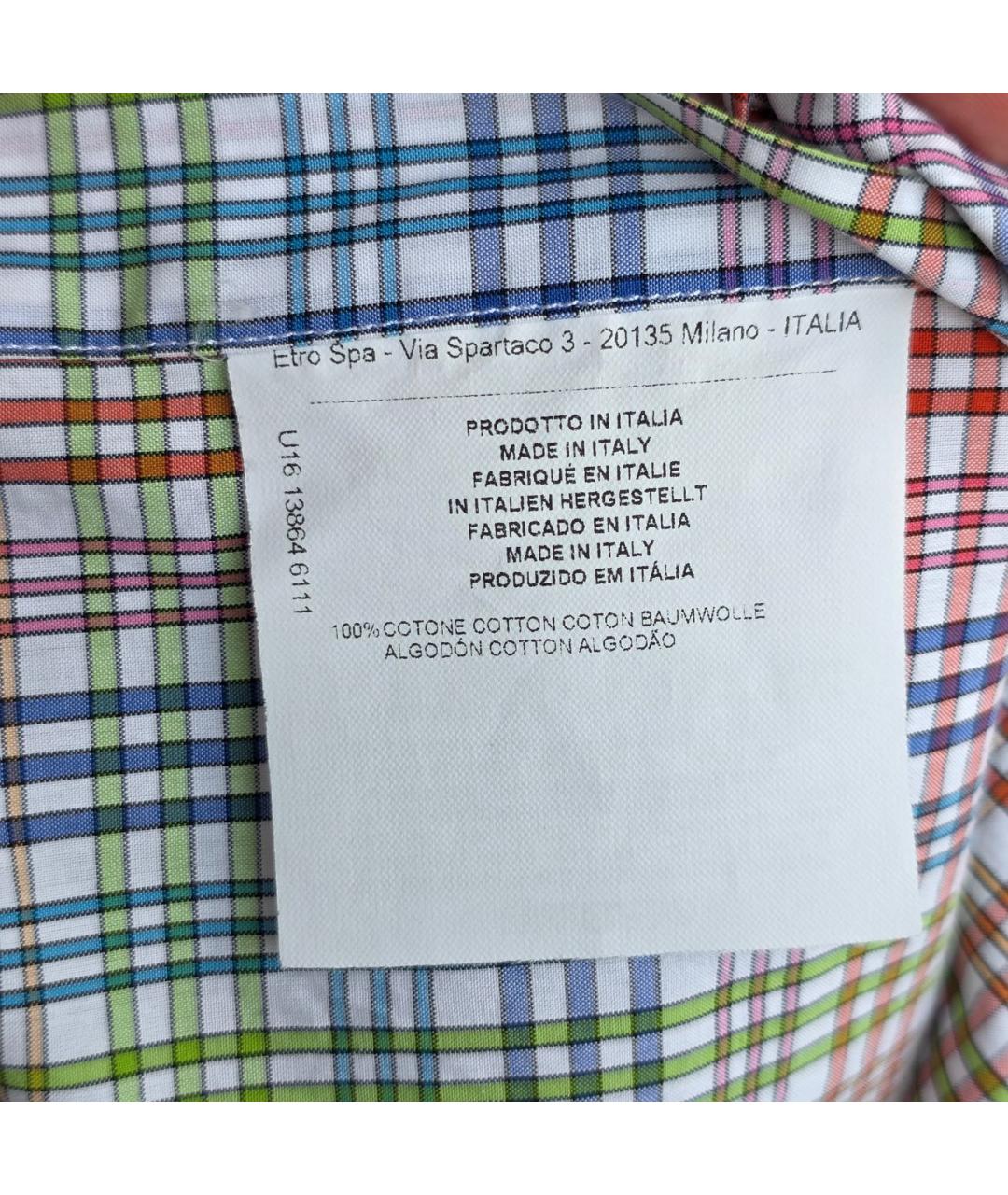 ETRO Мульти хлопковая кэжуал рубашка, фото 5