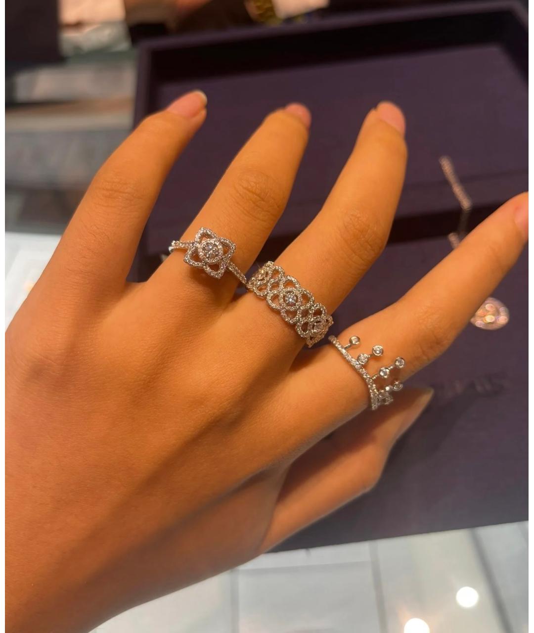 DE BEERS Серебряное кольцо из белого золота, фото 8