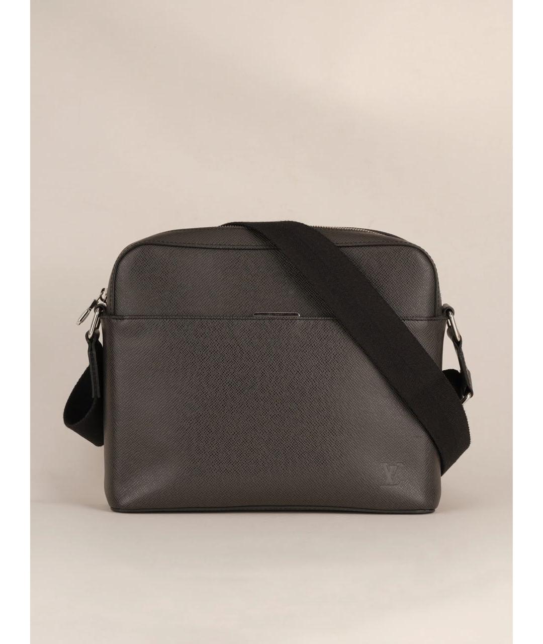 LOUIS VUITTON Черная кожаная сумка на плечо, фото 9