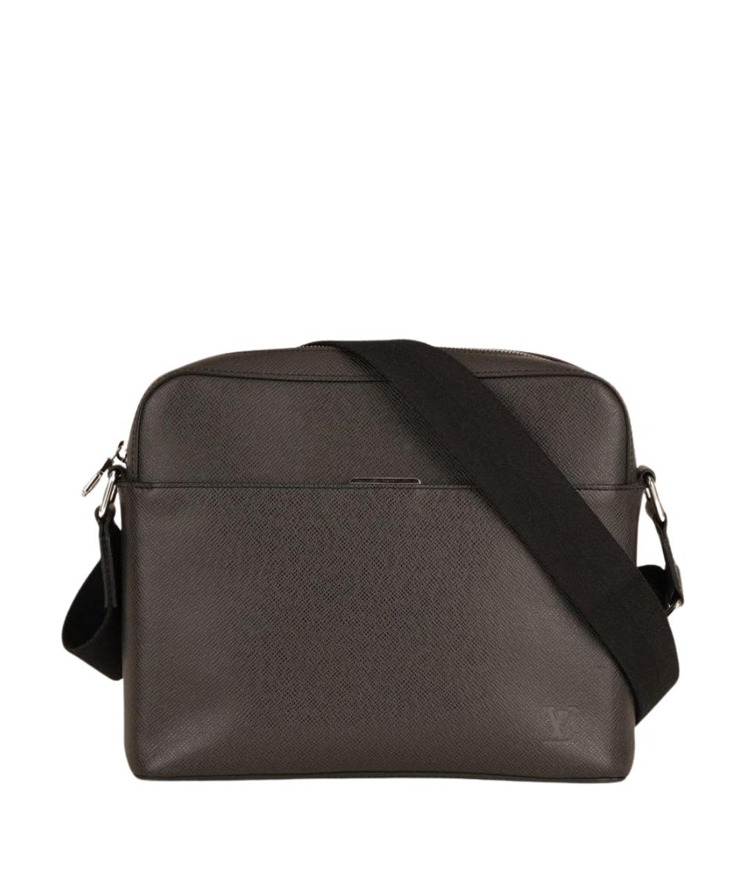 LOUIS VUITTON Черная кожаная сумка на плечо, фото 1