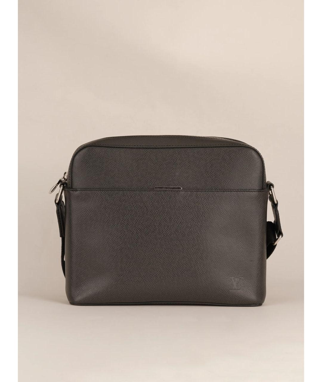LOUIS VUITTON Черная кожаная сумка на плечо, фото 2