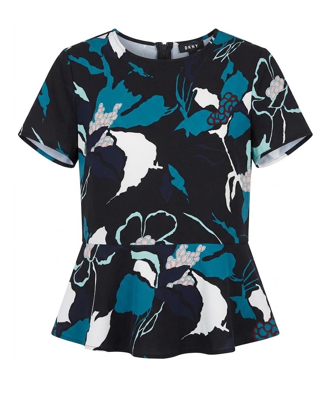 DKNY Синяя шелковая блузы, фото 1