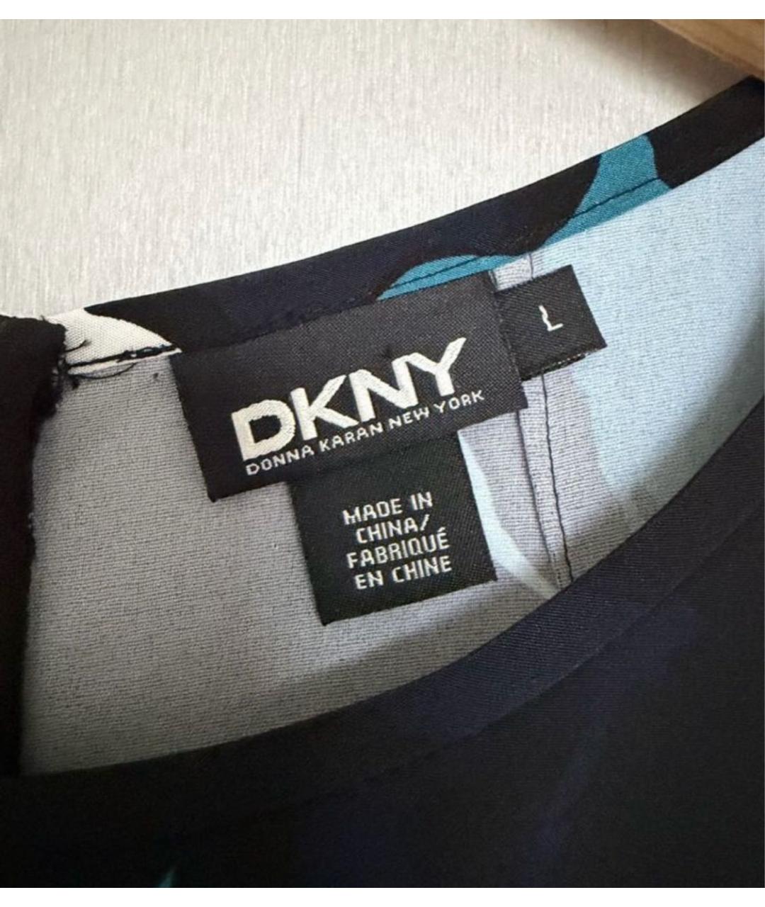 DKNY Синяя шелковая блузы, фото 3