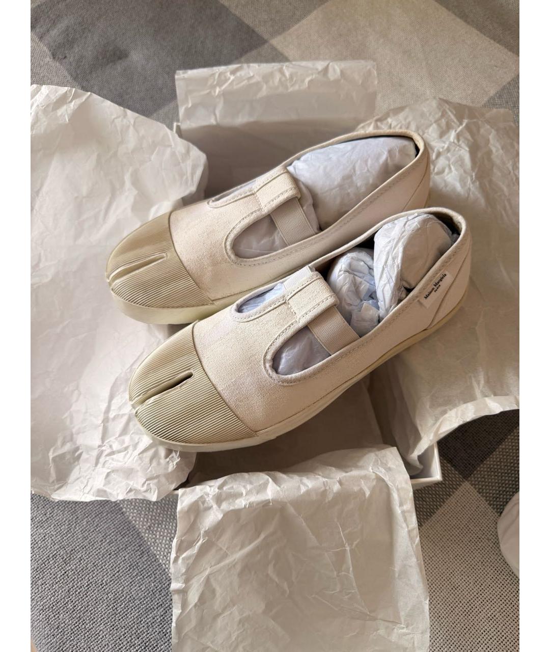 MAISON MARGIELA Белые текстильные балетки, фото 8