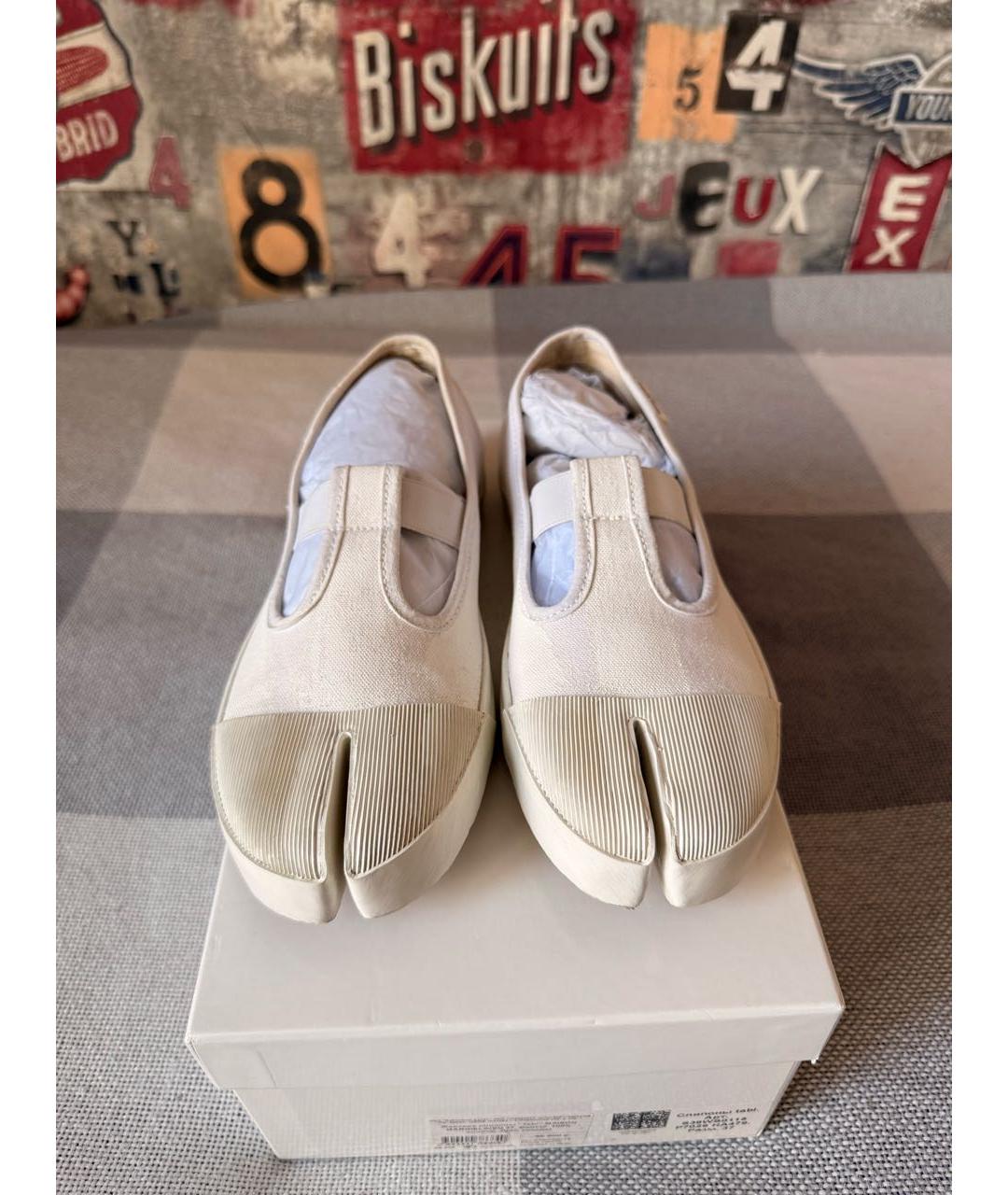 MAISON MARGIELA Белые текстильные балетки, фото 2