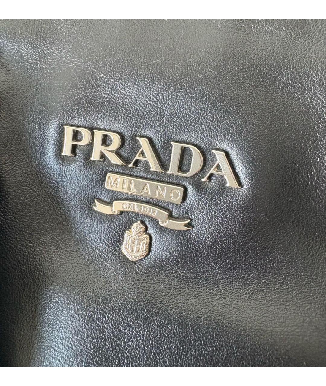 PRADA Черная кожаная сумка тоут, фото 8