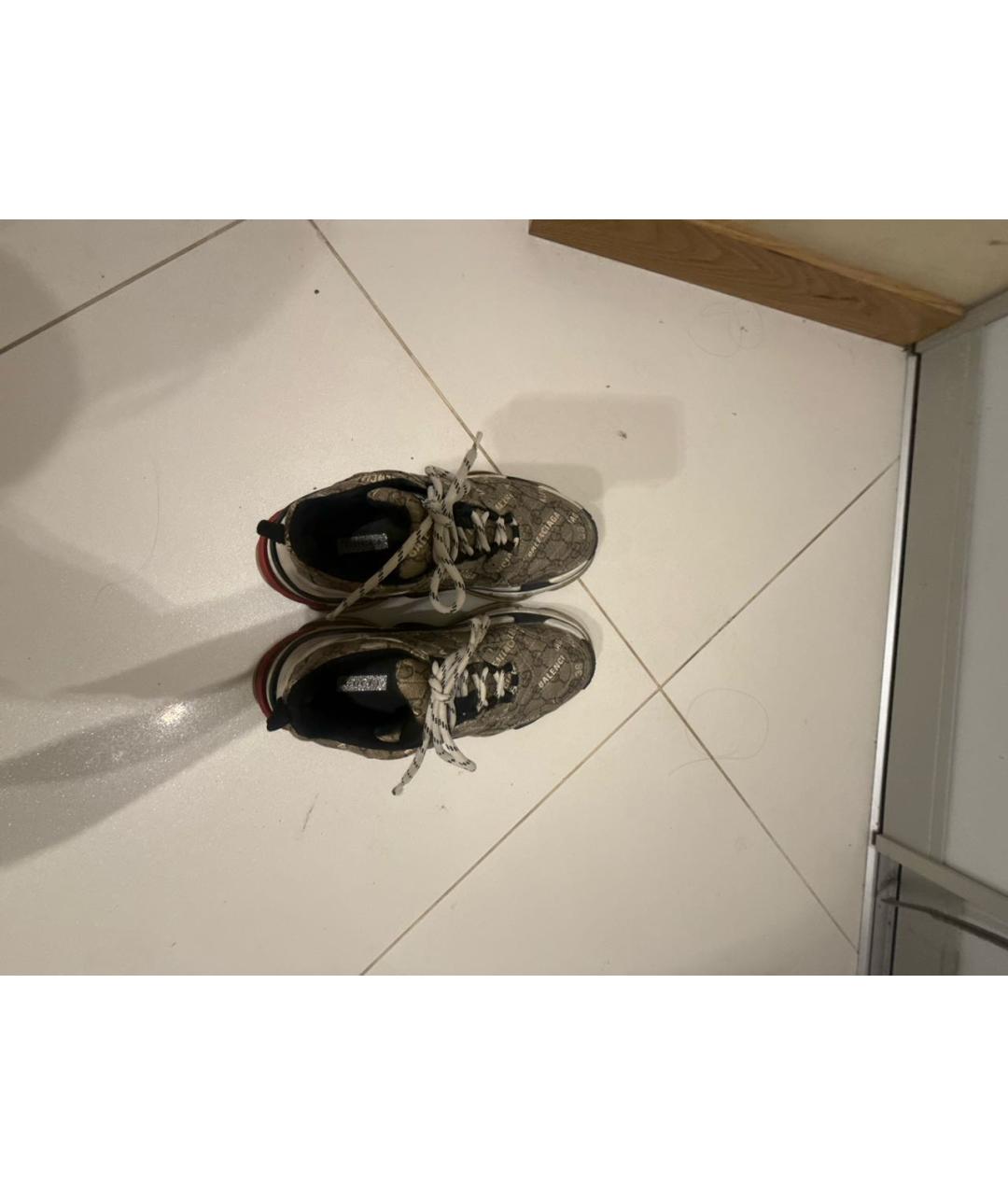 BALENCIAGA Коричневые кожаные кроссовки, фото 3